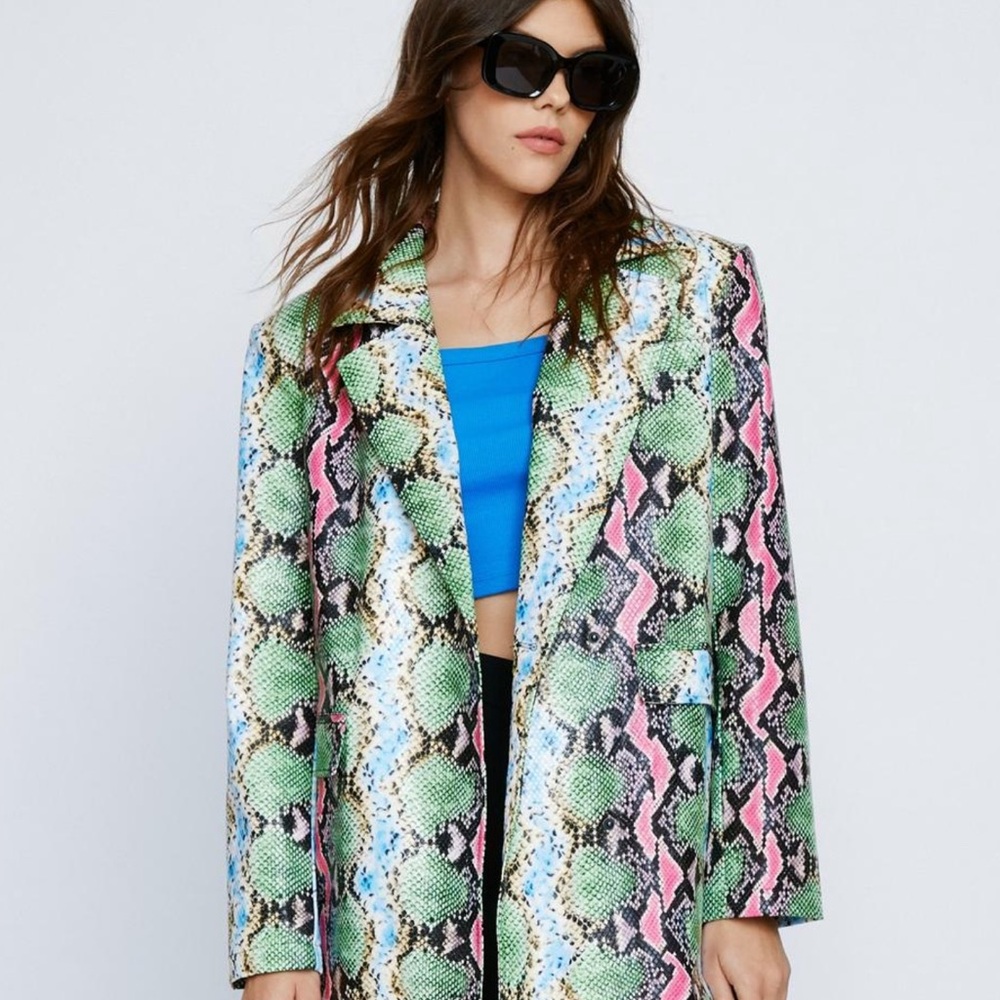 Multicolor Snake Print Women's Jacket